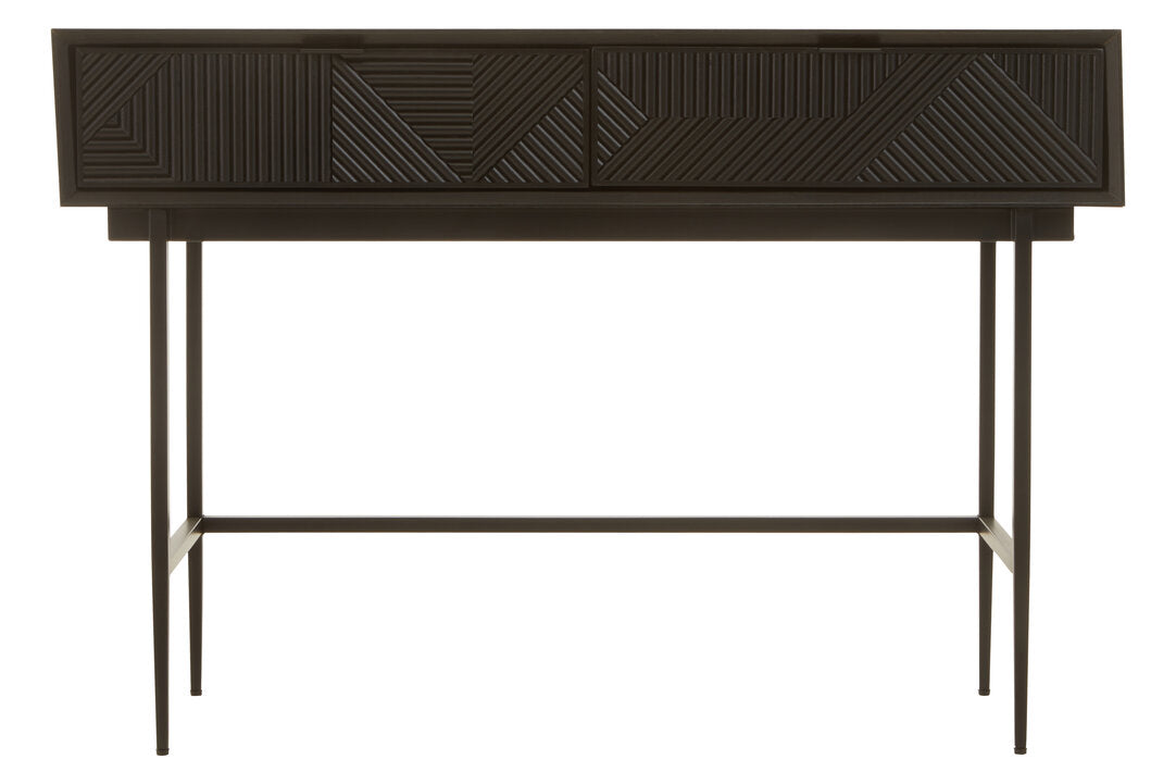 Granada Black Finish Console Table with 2 Drawers