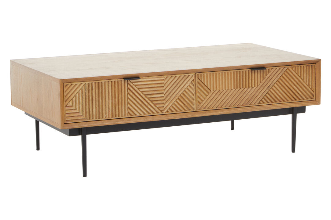 Granada Natural Finish Coffee Table with Drawers