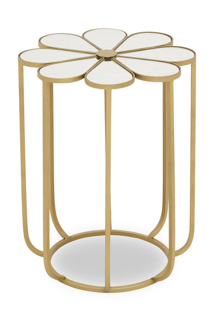 Aurora Petal Side Table With Mirrored Top
