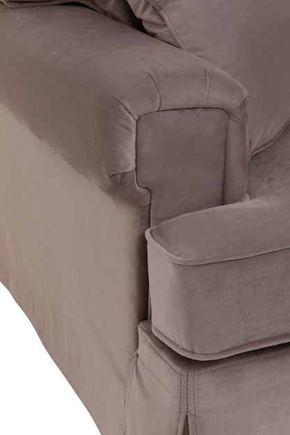 Whitby Three Seat Mink Velvet Sofa