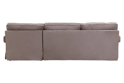 Whitby Three Seat Mink Velvet Right Chaise Sofa