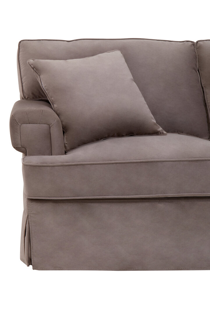 Whitby Three Seat Mink Velvet Right Chaise Sofa