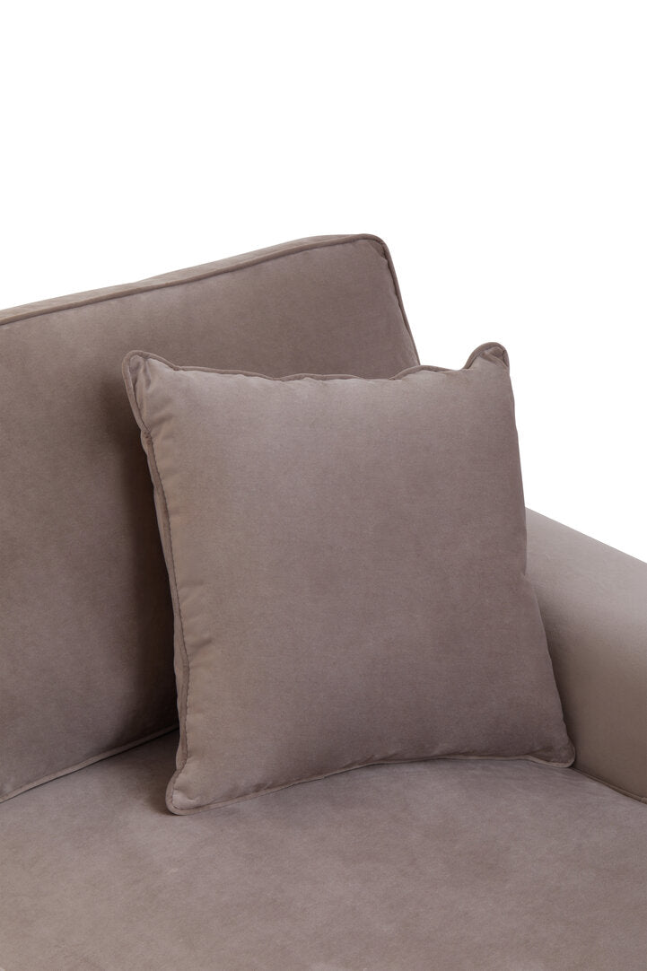 Whitby Three Seat Mink Velvet Right Chaise Sofa