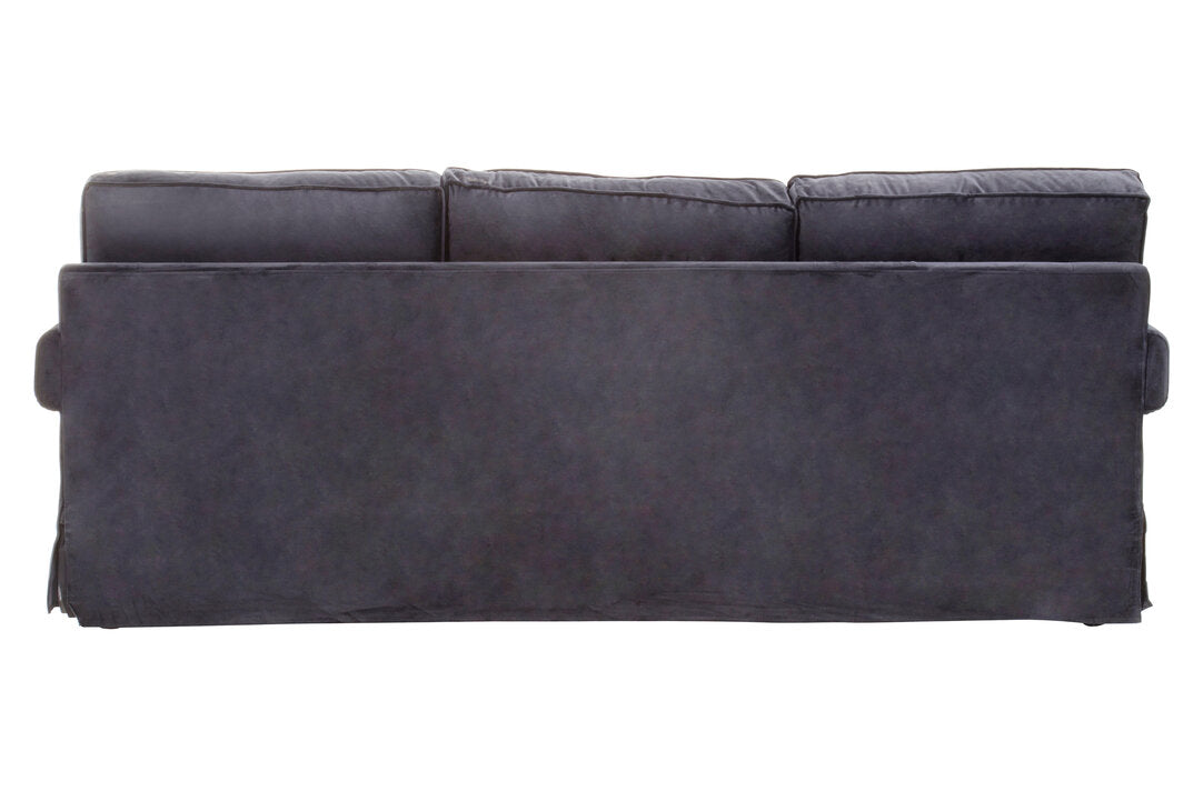 Whitby Three Seat Black Velvet Sofa