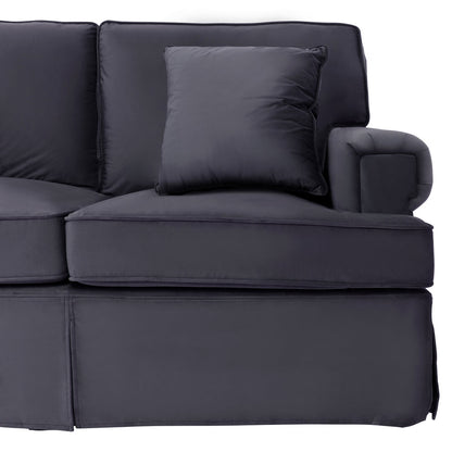 Whitby Three Seat Black Velvet Sofa