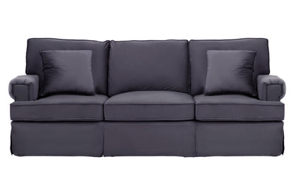 Whitby Three Seat Black Velvet Sofa