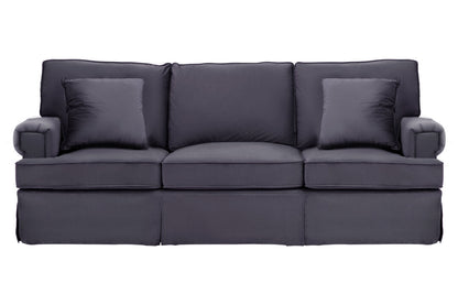 Whitby Three Seat Velvet Sofa Black 