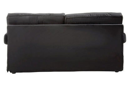 Whitby Two Seat Black Velvet Sofa