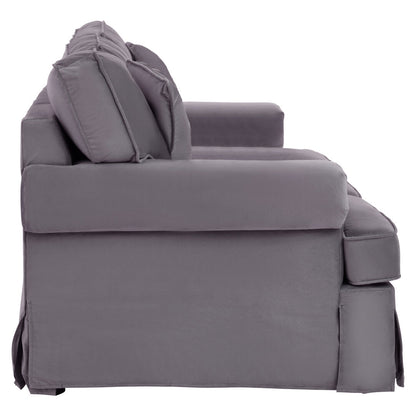 Whitby Three Seat Velvet Sofa Grey 