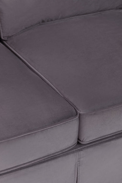 Whitby Three Seat Grey Velvet Sofa