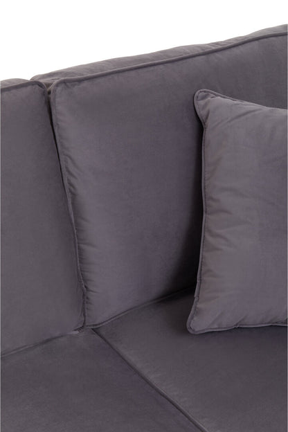 Whitby Three Seat Grey Velvet Sofa