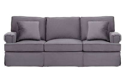 Whitby Three Seat Grey Velvet Sofa