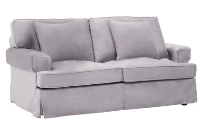 Whitby Two Seat Grey Velvet Sofa