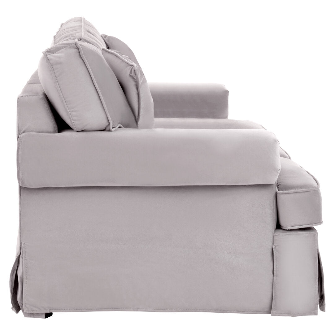 Whitby Two Seat Grey Velvet Sofa