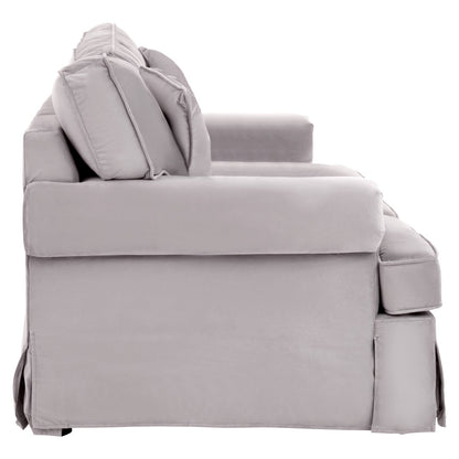 Whitby Two Seat Grey Velvet Sofa