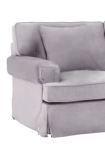 Whitby Two Seat Grey Velvet Sofa