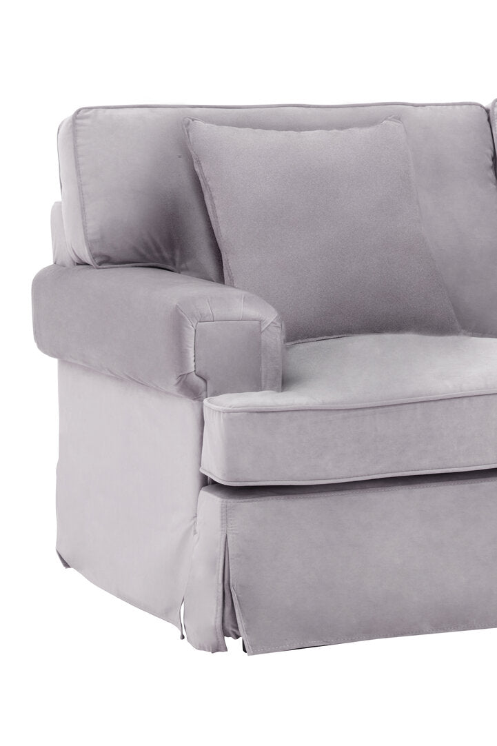 Whitby Two Seat Grey Velvet Sofa