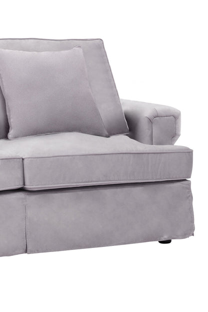 Whitby Two Seat Grey Velvet Sofa