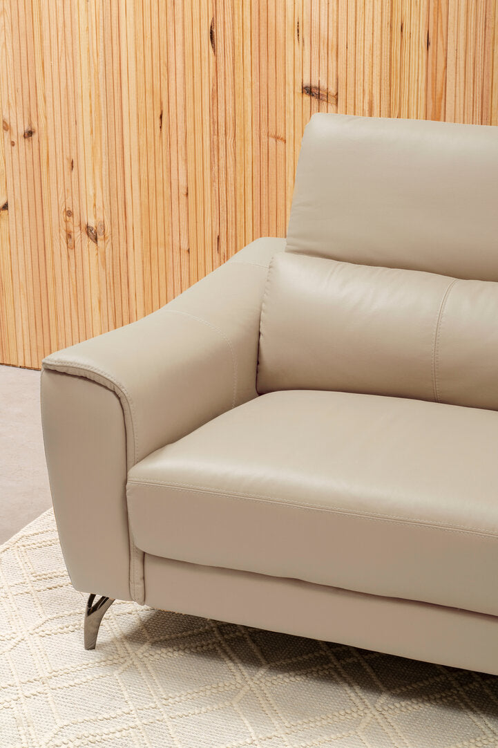 Penzance 3 Seat Stone Leather Sofa