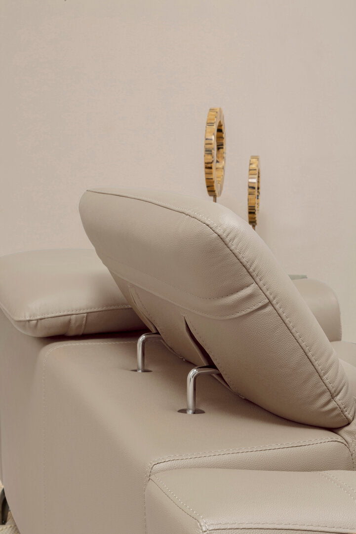 Penzance 3 Seat Stone Leather Sofa