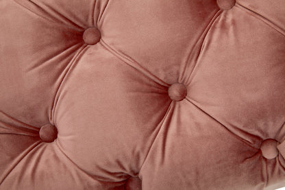 Devon Dusty Pink Velvet Bench with Gold Legs