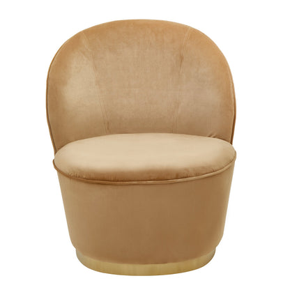Verona Tamra Gold Beige Velvet Chair with Gold Base