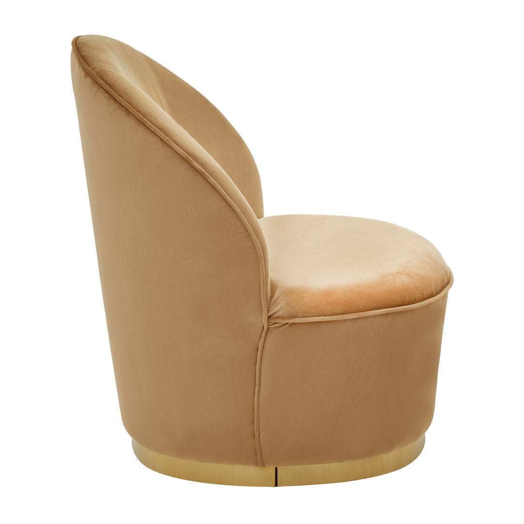 Verona Tamra Gold Beige Velvet Chair with Gold Base