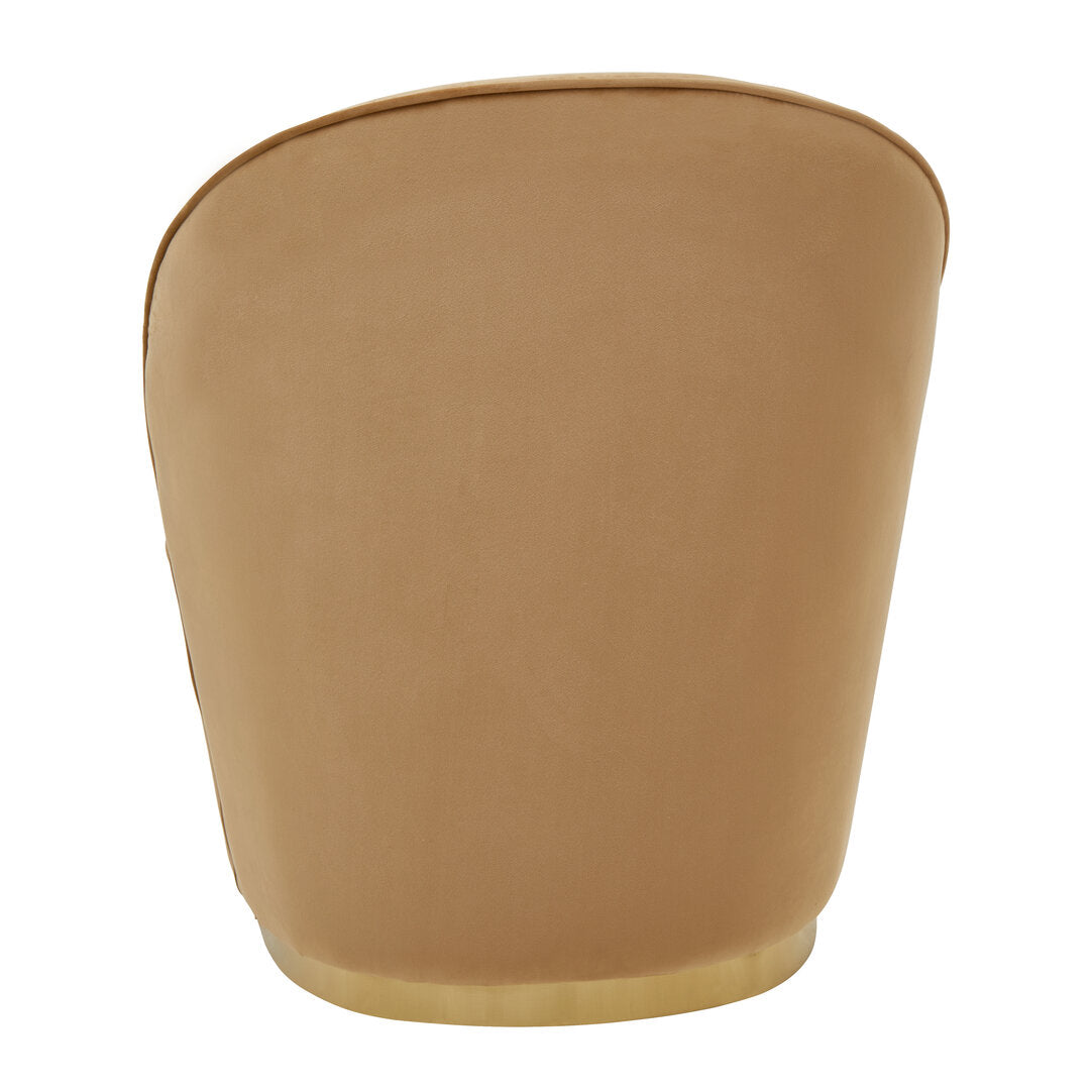 Verona Tamra Gold Beige Velvet Chair with Gold Base