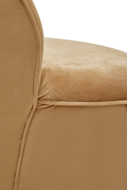Verona Tamra Gold Beige Velvet Chair with Gold Base