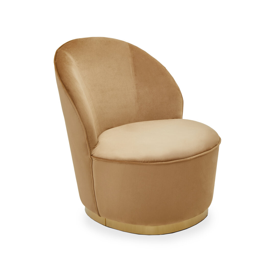 Verona Tamra Gold Beige Velvet Chair with Gold Base