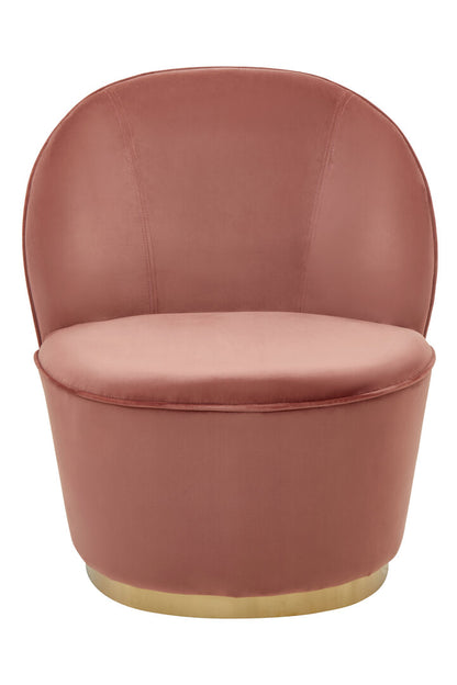 Verona Tamra Dusty Pink Velvet Gold Base Chair