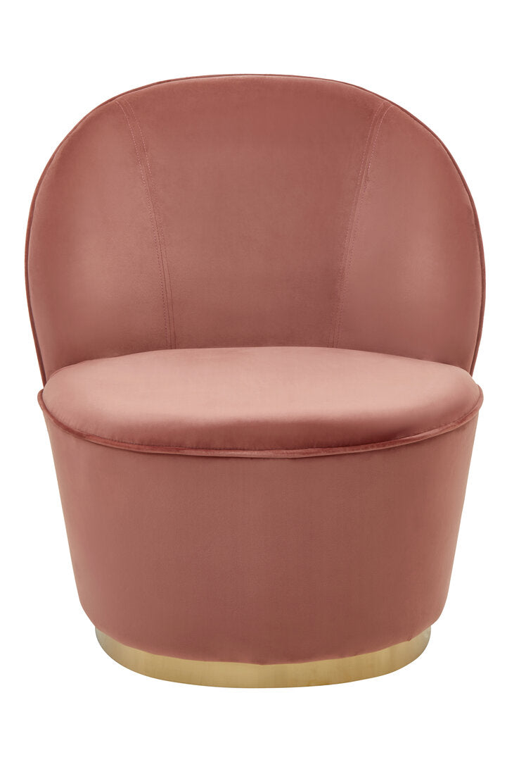 Verona Tamra Dusty Pink Velvet Gold Base Chair