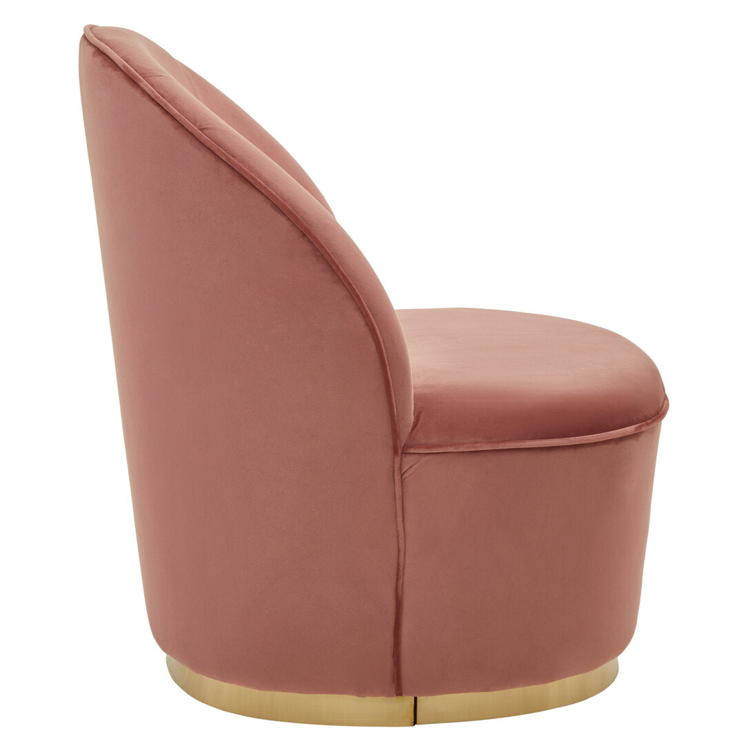 Verona Tamra Dusty Pink Velvet Gold Base Chair