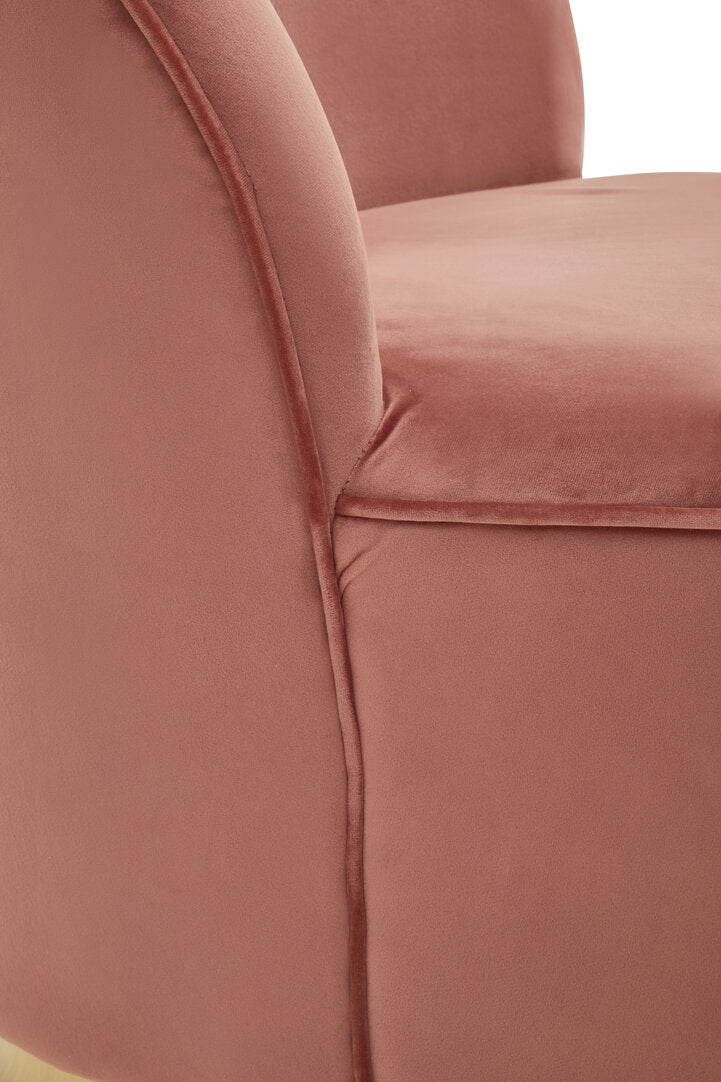 Verona Tamra Dusty Pink Velvet Gold Base Chair