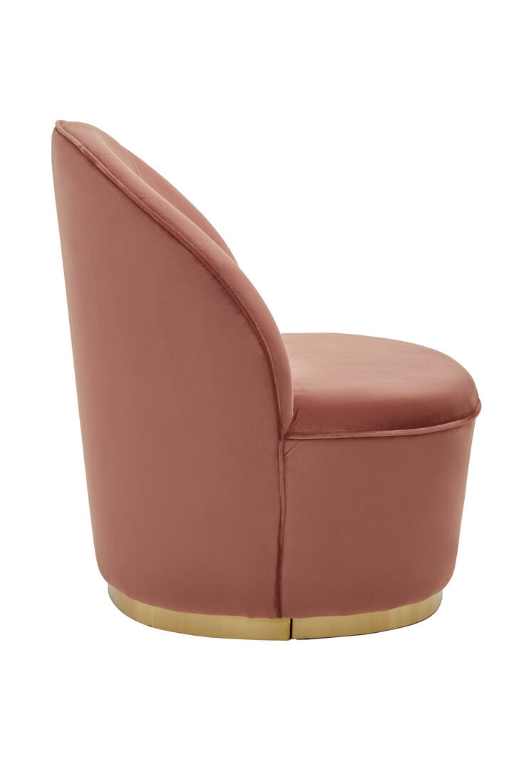 Devon Dusty Pink Velvet Gold Base Chair