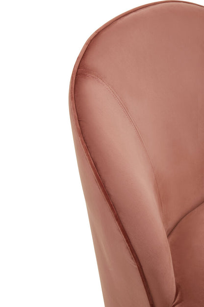 Devon Dusty Pink Velvet Gold Base Chair