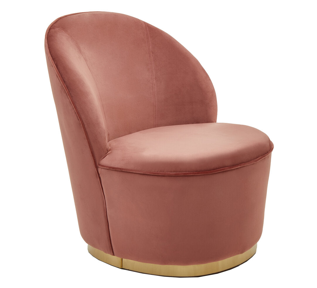 Devon Dusty Pink Velvet Gold Base Chair