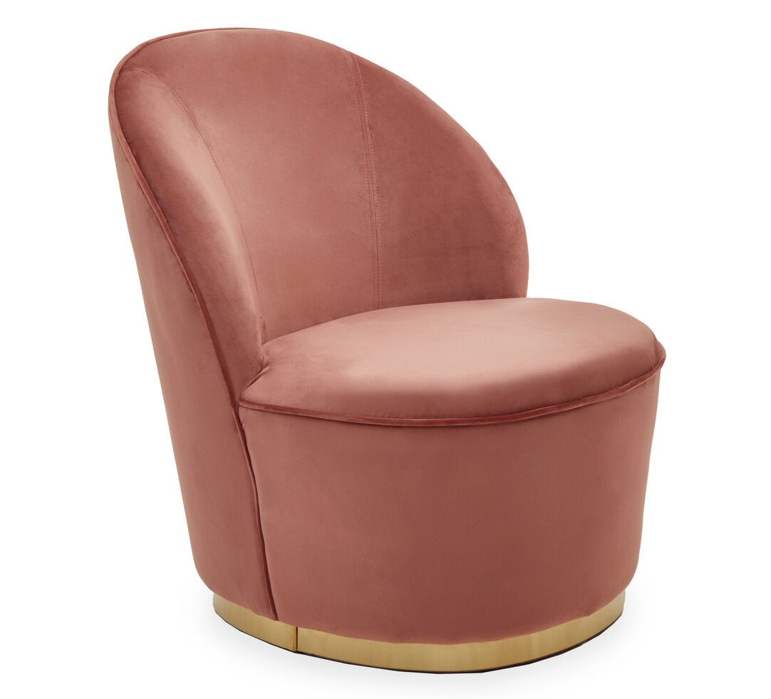 Devon Dusty Pink Velvet Gold Base Chair