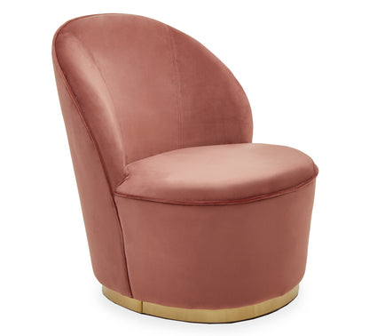 Devon Dusty Pink Velvet Gold Base Chair