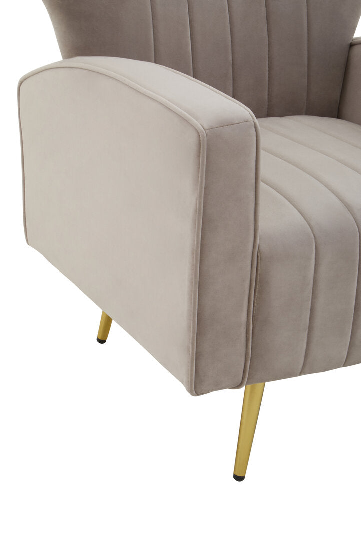 Kensington Mink Velvet Armchair