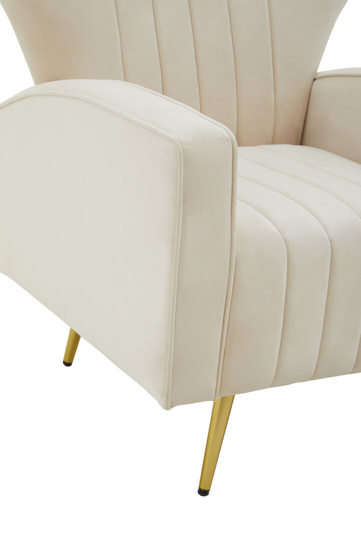 Kensington Natural Velvet Armchair