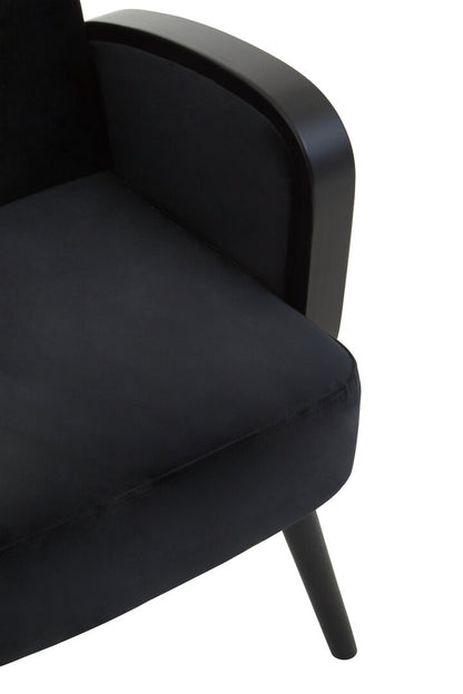 Mayfair Black Velvet and Rattan Armchair