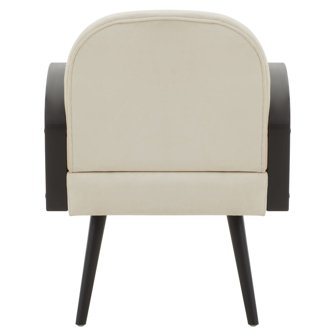 Mayfair Cream Velvet and Rattan Armchair