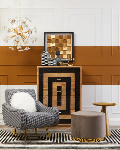 Chelsea Black And White Checked Armchair