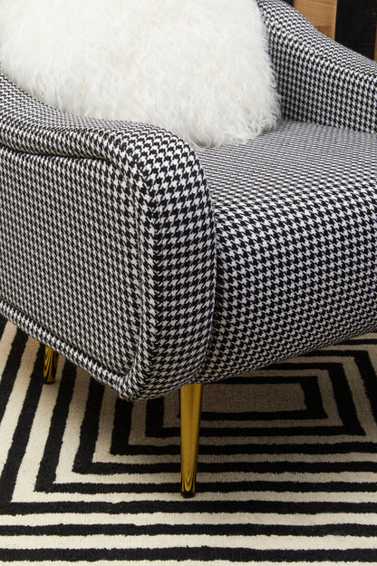 Chelsea Black And White Checked Armchair