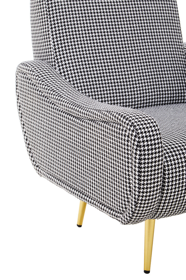 Chelsea Black And White Checked Armchair