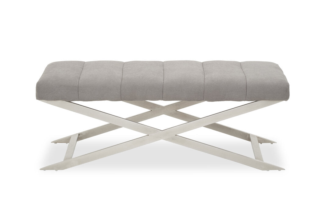 Richmond Grey Bench With Cross Base