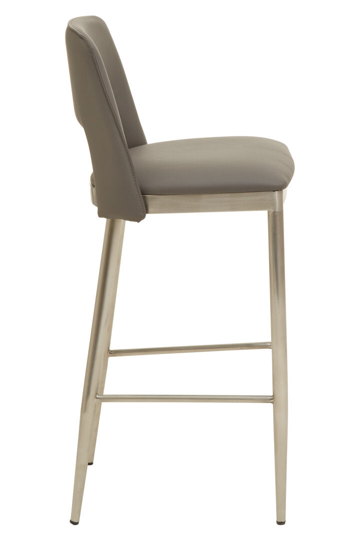 Richmond Grey Leather Effect Bar Chair