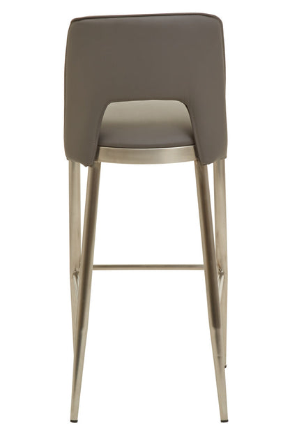Richmond Grey Leather Effect Bar Chair