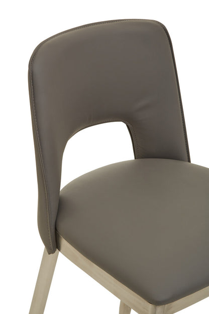 Richmond Grey Leather Effect Bar Chair